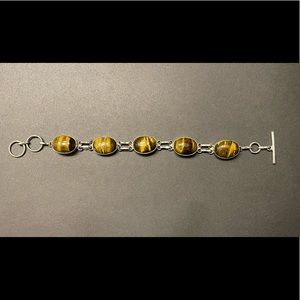 Sterling silver tiger eye bracelet